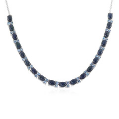 Collar en plata con Zafiro estrella azul