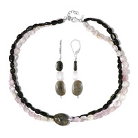 Set en plata con Turmalina negra