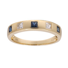 Anillo en oro con Zafiro azul Ceylon (CIRARI)
