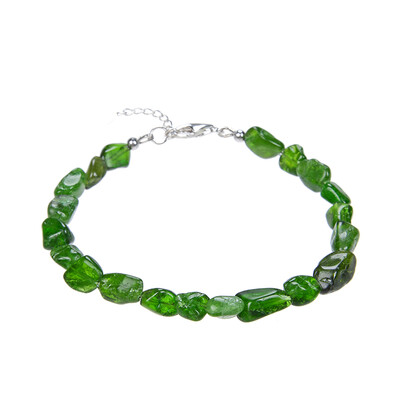 Brazalete en plata con Diópsido de Rusia