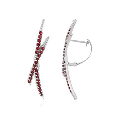 Pendientes en plata con Espinela roja noble