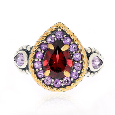 Anillo en plata con Granate de Mozambique
