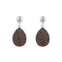 Pendientes en plata con Madera drusa de Zwenkau
