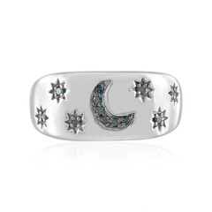 Anillo en plata con Diamante azul SI1