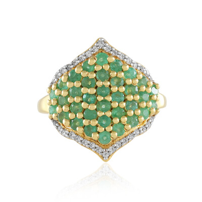 Anillo en plata con Esmeralda de Zambia