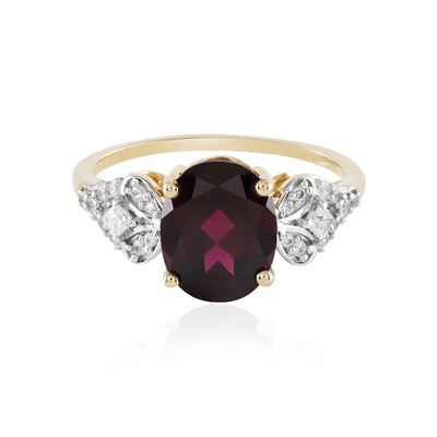 Anillo en oro con Granate Magenta