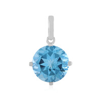 Colgante en oro con Topacio azul suizo