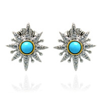 Pendientes en plata con Turquesa bella durmiente (Dallas Prince Designs)
