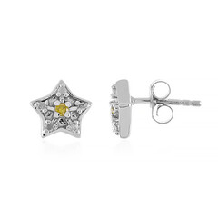 Pendientes en plata con Diamante I3 amarillo