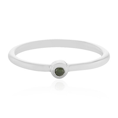 Anillo en plata con Diamante verde