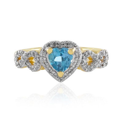 Anillo en plata con Topacio azul suizo (M de Luca)