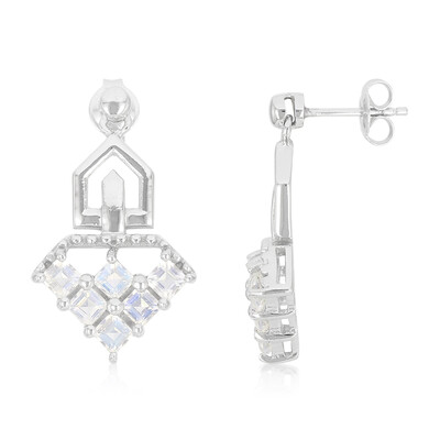 Pendientes en plata con Piedra de Luna arcoíris