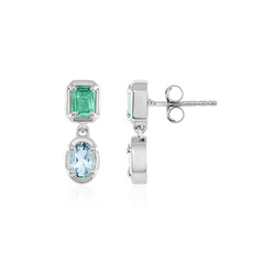 Pendientes en plata con Esmeralda de Rusia