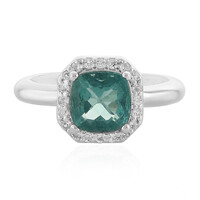 Anillo en plata con Fluorita tono petróleo de Bélgica