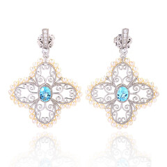 Pendientes en plata con Topacio azul cielo (Dallas Prince Designs)