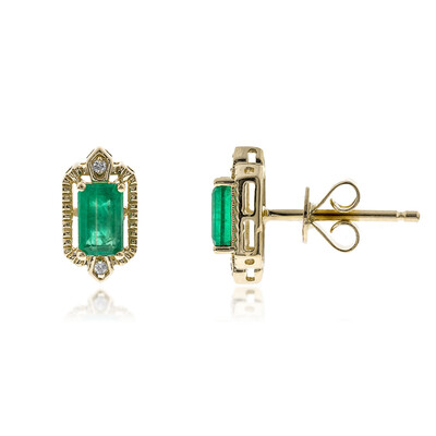 Pendientes en oro con Esmeralda de Zambia AAA (CIRARI)