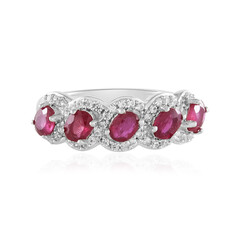 Anillo en plata con Rubí de Madagascar