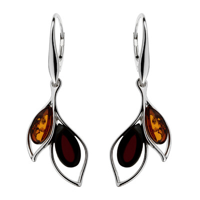 Pendientes en plata con Ámbar báltico (dagen)