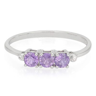 Anillo en plata con Zafiro de Ceilán púrpura no calentado
