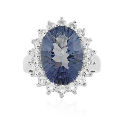 Anillo en plata con Cuarzo Místico azul