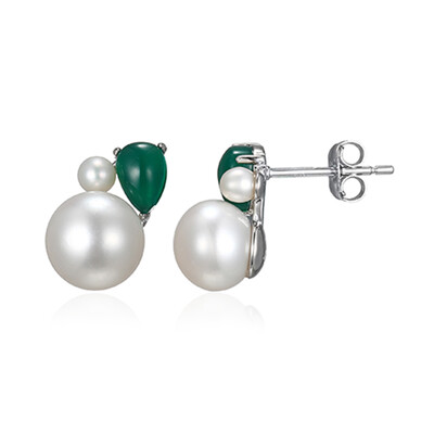 Pendientes en plata con Perla Freshwater