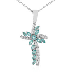 Collar en plata con Apatita azul caribe