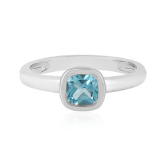 Anillo en plata con Topacio azul suizo