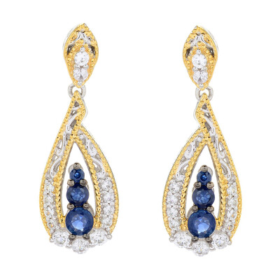 Pendientes en plata con Zafiro azul (Gems en Vogue)