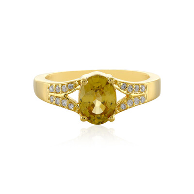 Anillo en plata con Zircón amarillo