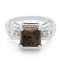 Anillo en plata con Obsidiana caoba