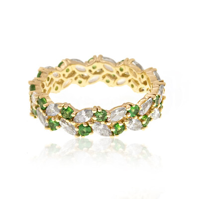 Anillo en oro con Tsavorita de Tanzania AAA (de Melo)