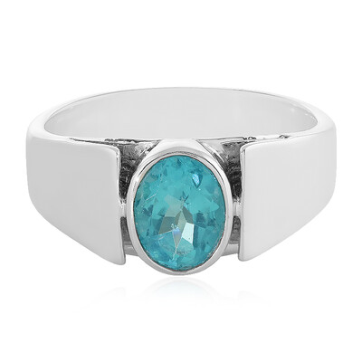 Anillo en plata con Apatita azul