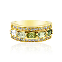 Anillo en plata con Turmalina verde
