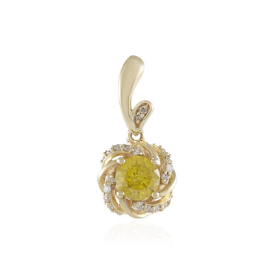Colgante en oro con Diamante amarillo I2