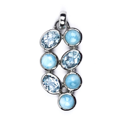 Colgante en plata con Topacio azul