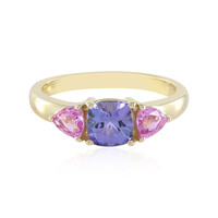 Anillo en oro con Tanzanita