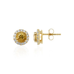 Pendientes en plata con Zircón amarillo