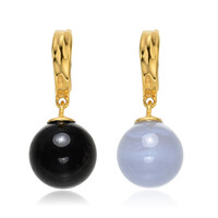 Colgante en plata con Ágata de lazo azul