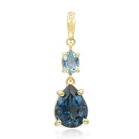 Colgante en oro con Topacio azul de Londres