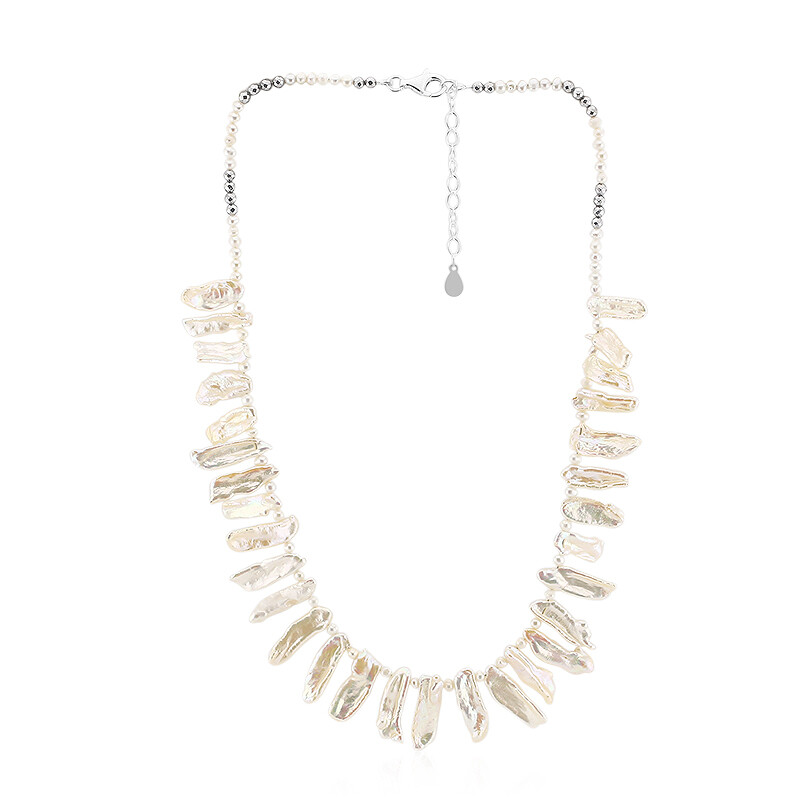 Collar Elegant De Plata Bañada En Rodio Y Circonitas Blancas Colgante