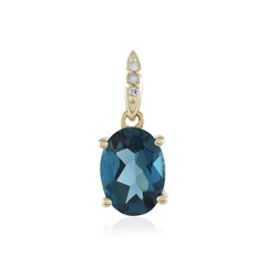 Colgante en oro con Topacio azul de Londres