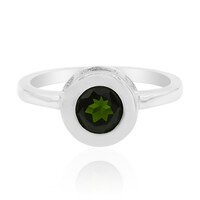 Anillo en plata con Diópsido de Rusia