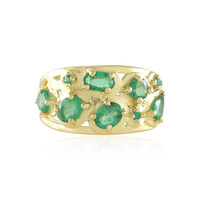 Anillo en plata con Esmeralda de Zambia