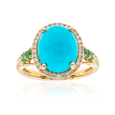 Anillo en oro con Turquesa bella durmiente (CIRARI)