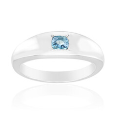 Anillo en plata con Aguamarina de Mozambique (Pallanova)
