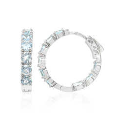 Pendientes en plata con Topacio azul cielo