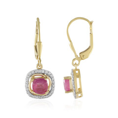 Pendientes en plata con Zafiro rosa de Madagascar