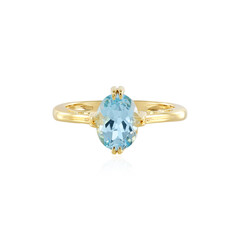 Anillo en plata con Topacio azul cielo