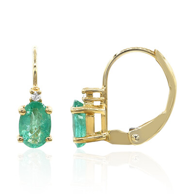 Pendientes en oro con Esmeralda de Zambia AAA