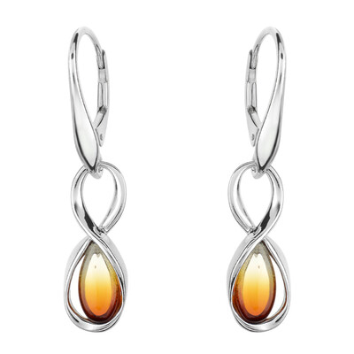 Pendientes en plata con Ámbar del Báltico amanecer (dagen)